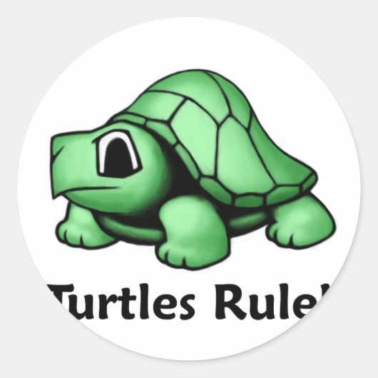 Scheerschildpadregel! Ronde Sticker (Voorkant)