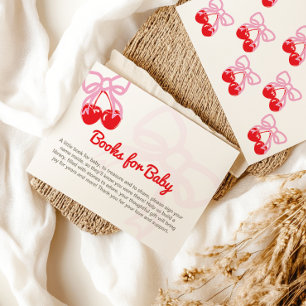 Scheert de kers op de top baby shower Book Request Informatiekaartje