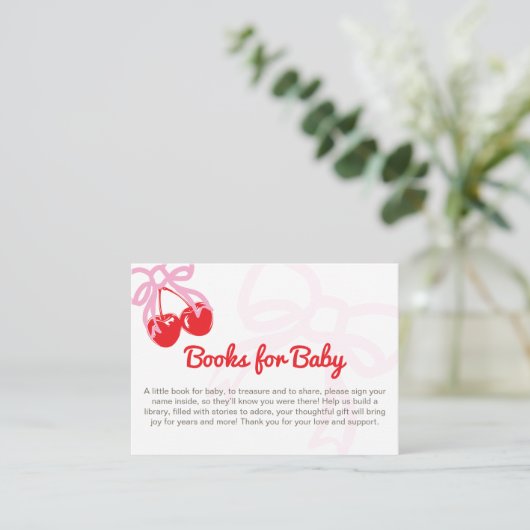 Scheert de kers op de top baby shower Book Request Informatiekaartje (Staand voorkant)
