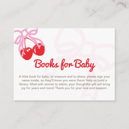 Scheert de kers op de top baby shower Book Request Informatiekaartje (Voorkant)