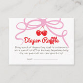 Scheert de kers op de top baby shower Luier Raffle Informatiekaartje (Voorkant)