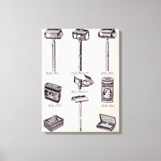 Scheeruitrusting van mannen, uit een handelscatalo canvas afdruk (Voorkant)