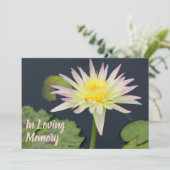 Scheffenaankondiging waterlily Memorial Service Kaart (Staand voorkant)