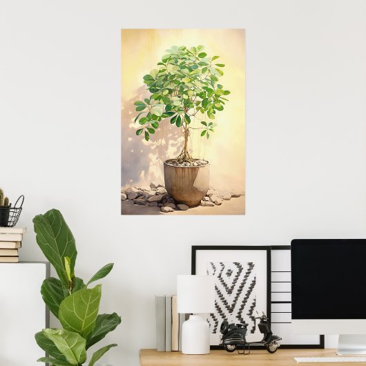 Schefflera Heptaphylla in Pot Poster (Thuiskantoor)
