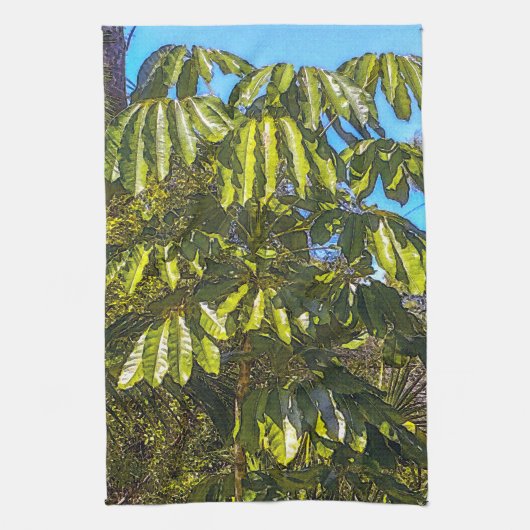 Schefflera Umbrellas Kitchen Towel 2 Theedoek (Verticaal)