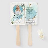 Schefstal van het leven van Elegant Greenery Handwaaier (Voorkant en achterkant)