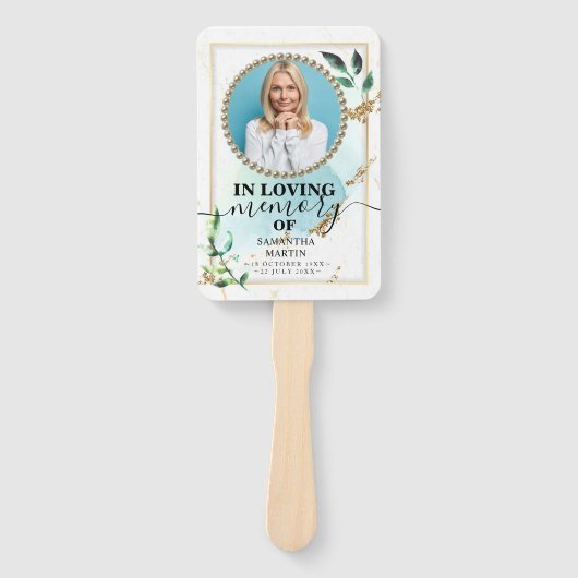 Schefstal van het leven van Elegant Greenery Handwaaier (Voorkant)