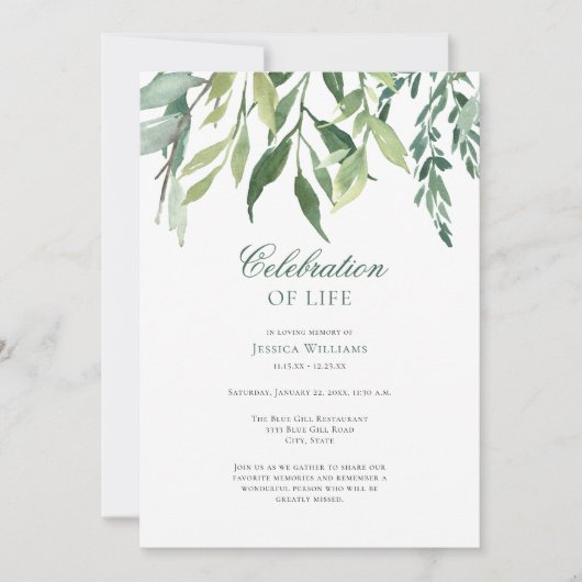 Schefstal van het leven van Elegant Greenery Kaart (Voorkant)