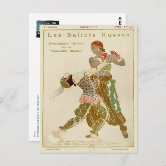 Schéhérazade, Léon Bakst en Ballets Russes Briefkaart (Voorkant / Achterkant)