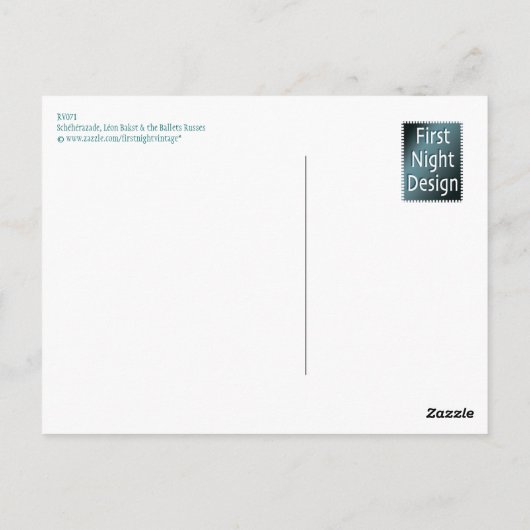 Schéhérazade, Léon Bakst en Ballets Russes Briefkaart (Achterkant)