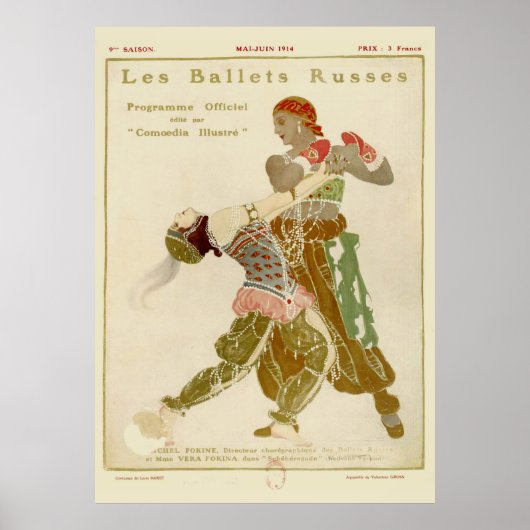 Schéhérazade, Léon Bakst en Ballets Russes Poster (Voorkant)