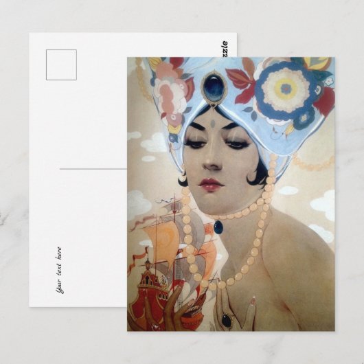 Scheherazade van Alberto Vargas (1921) Briefkaart (Voorkant / Achterkant)