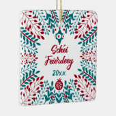 Schéi Feierdeeg, Luxembourgish Merry Kerstmis Keramisch Ornament (Rechts)