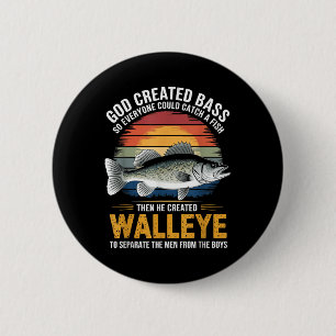 Scheid mannen van jongens vis angler visser snoekb ronde button 5,7 cm