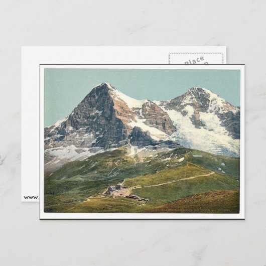 Scheidegg, Mount Eiger en M&ouml; nch, Bernese Obe Briefkaart (Voorkant / Achterkant)