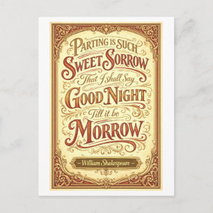 "Scheiden is zo'n zoete smart" Shakespeare Briefkaart