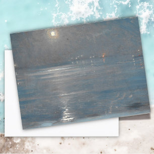 Scheiden met lantaarns op zee, Peder Severin Krøye Briefkaart