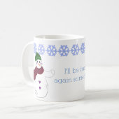 Scheidend sneeuwmannetje koffiemok (Voorkant links)