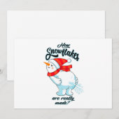 Scheidende Sneeuwman Hoe Sneeuwvlokken Echt Worden Feestdagenkaart (Voorkant / Achterkant)