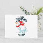 Scheidende Sneeuwman Hoe Sneeuwvlokken Echt Worden Feestdagenkaart (Staand voorkant)