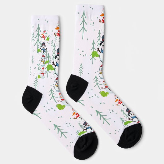 Scheidende Sneeuwmannen Grappige Kerst Sokken (Rechts)