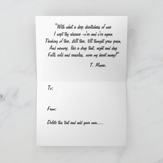 Scheiding, afscheid Romantisch Wenskaart Kaart (Binnen)