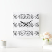 scheiding flourish versiering vierkante klok (Huis)