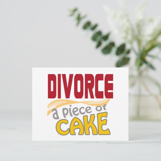 Scheiding - Stuk van Cake Briefkaart (Staand voorkant)
