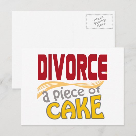 Scheiding - Stuk van Cake Briefkaart (Voorkant / Achterkant)