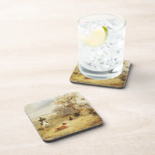 Scheiding van fazanten (olie op doek) 2 bier onderzetter (Rechterzijde)