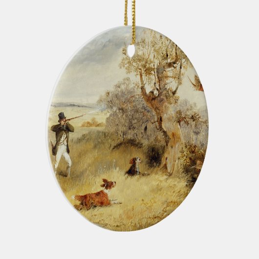 Scheiding van fazanten (olie op doek) 2 keramisch ornament (Rechts)