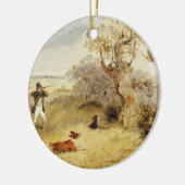 Scheiding van fazanten (olie op doek) 2 keramisch ornament (Links)