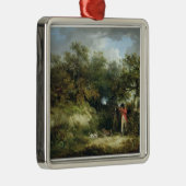 Scheiding van fazanten (olie op doek) 3 metalen ornament (Rechts)