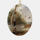 Scheiding van fazanten (olie op doek) keramisch ornament (Rechts)