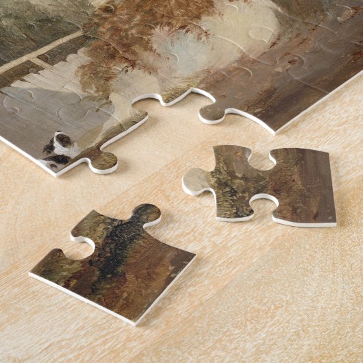 Scheiding van fazanten (olie op doek) legpuzzel (Zijkant)