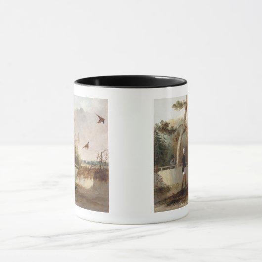 Scheiding van fazanten (olie op doek) mok (Midden)