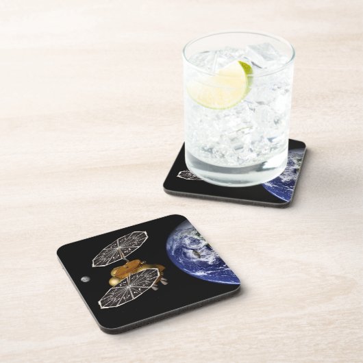 Scheiding van het instapvoertuig op een Mars-missi Bier Onderzetter (Rechterzijde)