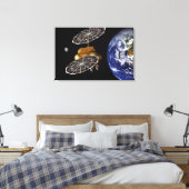 Scheiding van het instapvoertuig op een Mars-missi Canvas Afdruk (Insitu (Slaapkamer))