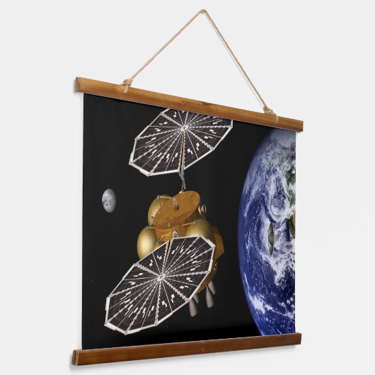 Scheiding van het instapvoertuig op een Mars-missi Hangend Wandkleed (Gebogen)