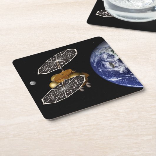 Scheiding van het instapvoertuig op een Mars-missi Kartonnen Onderzetters (Schuin)