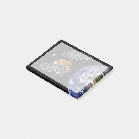 Scheiding van het instapvoertuig op een Mars-missi Post-it® Notes (Schuin)