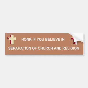 Scheiding van kerk en godsdienst bumpersticker