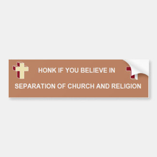 Scheiding van kerk en godsdienst bumpersticker
