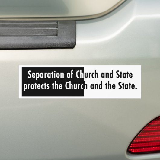 Scheiding van kerk en staat bumpersticker (Op auto)
