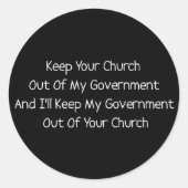 Scheiding van kerkstaat ronde sticker (Voorkant)
