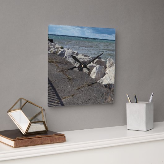 Scheiding van Lake Erie Kleuren Vierkante Klok (Kantoor)