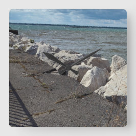 Scheiding van Lake Erie Kleuren Vierkante Klok