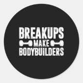Scheidingen maken bodybuilders fitness training in ronde sticker (Voorkant)