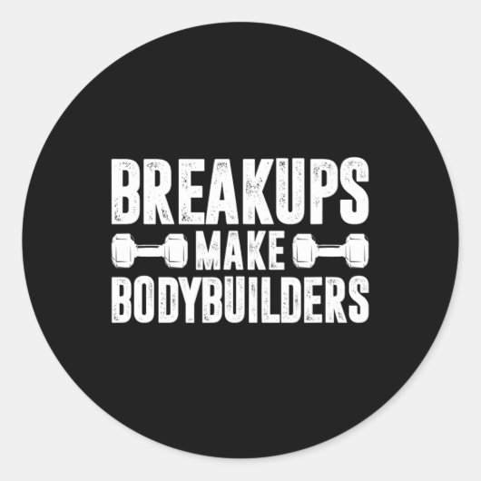 Scheidingen maken bodybuilders fitness training in ronde sticker (Voorkant)