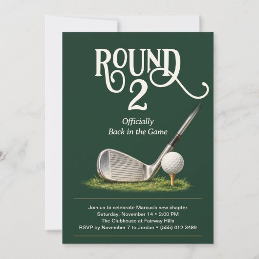 Scheidingsfeest Uitnodiging voor Mannen Round 2 Go (Voorkant)